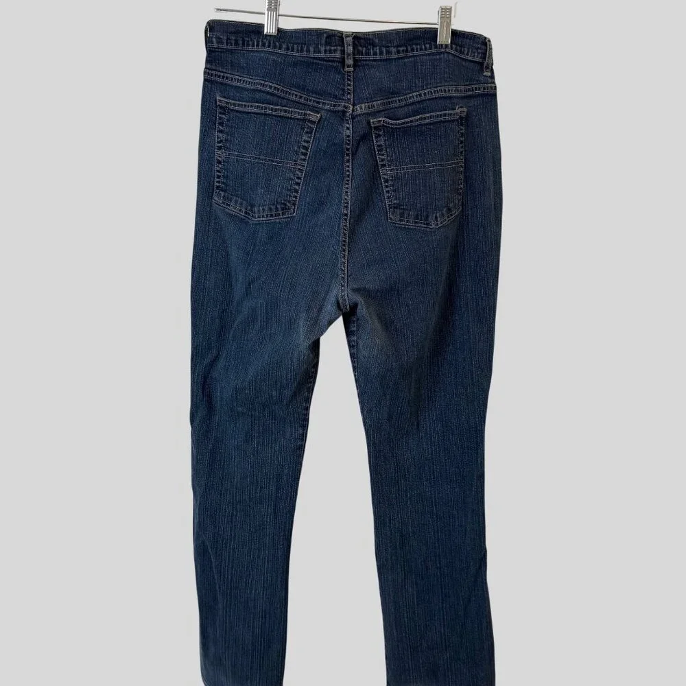St John's Bay Size 18 Womens Distressed Hem Y2K Spandex Straight Boot Cut Denim